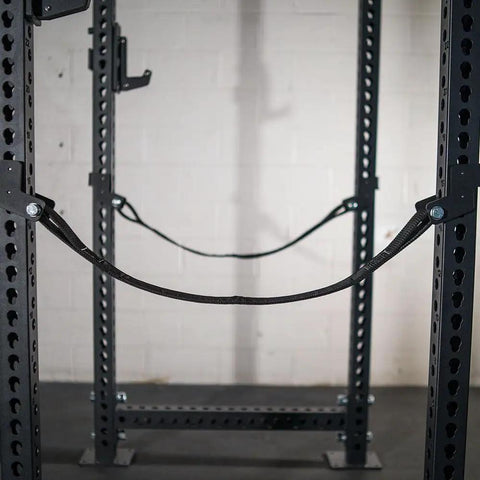 Hardcore Power Rack Safety Straps Rated Five Thousand Pound With Bounce Free Catch Tech Built From Beefy Nylon Webbing For Dead Silent Drops And Knurl Guard Coverage Home Gym Flex Essential Set Of Two
