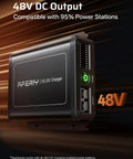Solid Alternator Charger To Quickly Juice Up Your Portable Power Station With Six Times Faster Output And No Sweat Plug And Play Setup For Weekend Adventures And Long Drives, showing a 48V DC output charger with USB ports.