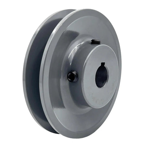 Heavy Duty Cast Iron Single Groove V Belt Sheave Featuring 5/8 Inch Shaft Bore And 3.75 Inch Outside Diameter side view