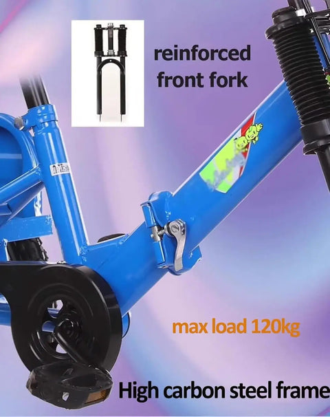 Folding Tricycle With Rear Cabin Back Seat 3 Wheel Cruiser Bike With Reinforced Front Fork and High Carbon Steel Frame
