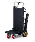 Heavy Duty Motorized Stair Climbing Dolly With Electric Hand Truck, 6 Point Stable Rubber Tracks, Heavy Load Cart For Moving Stuff Easy And Safe At Work Or Home, black metal frame, rubber wheels, compact design