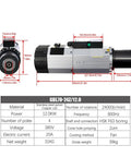 Hardcore 12KW ATC Spindle Motor 24000RPM 380V ISO30 HSKF63 Air Cooled Automatic Tool Change Spindle CNC Router detailed dimensions.