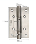 Heavy Duty Automatic Self Closing Spring Door Hinges Stainless Steel Red Finish Built Tough For Hallways Apartments Entrances And Stairways Quiet Smooth Durable High Traffic Hardware with measurements shown