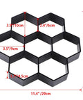 Hexagon Concrete Path Mold For DIY Walkways Reusable 11.4 By 11 By 1.7 Inch ABS Paver Mold for garden patio lawn walkway