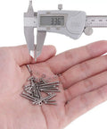 M2 Phillips Pan Head Screws Kit With Nuts, Lock Washers, And 304 Stainless Steel on hand, caliper measuring screw length