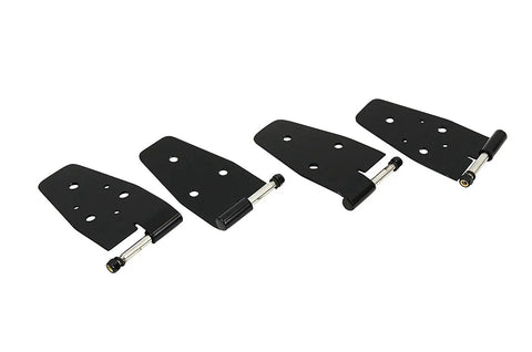 Black Power Coat Stainless Steel Door Hinge Set For Jeep TJ Wrangler 1997 To 2006, heavy duty, rust resistant, gloss black