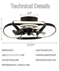 Technical details of 17.7 Inch Modern Low Profile Ceiling Fan With Dimmable Light Flush Mount Remote Control Energy Saving DC Motor