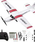 Easy To Fly 2 Channel RC Plane With 2.4GHz Remote Lightweight EPP Foam Glider Beginner Friendly Cessna Style Aircraft For Kids And Newbies Includes 3 Batteries And Quick Charge