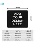 Size options for Custom Photo Mouse Pad With Your Image And Text For Home Office Use Personalize A Non Slip Waterproof Desk Mat 7.9 By 9.5 Inches Durable Anti Fray Stitch Edge Laptop Desk Pad For Gaming And Work.