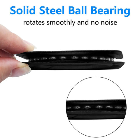 Close-up of solid steel ball bearing from Kick Off Your Next Custom Build With This Pack Of Four 3 Inch Square Turntable Bases.