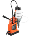 Heavy Duty Magnetic Drill Press Featuring Killer 1450W Copper Motor and Rock Solid 2810 LB Anchor on Steel Plates, showcasing powerful motor.