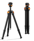 Ultra Light 60 Inch Carbon Fiber Travel Tripod For Cameras, 2.0lb ultra lightweight, low profile 360 degree pan tilt ball head