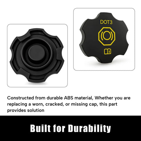 Must Have DOT3 Brake Fluid Cap Replacement For Cadillac Escalade Suburban Tahoe Silverado Volt Colorado Corvette GMC Yukon Sierra Acadia Canyon Buick Enclave Lucerne Master Cylinder Reservoir Cap showing durable ABS material design