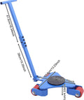 Heavy Duty Machinery Transport Skates Featuring Carbon Steel Frame And 360 Swivel Pu Casters For smooth gliding, detailed dimensions shown.