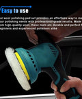 Pro Wool Polishing Pad Kit For Auto Detailing And Waxing Includes Five 3.92 Inch Buffing Pads, shown in use.