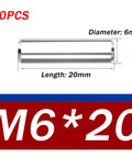 Built Tough 304 Stainless Steel Dowel Pins 20 Piece Pack Precision Ground For Rock Solid Mechanical Alignment And Furniture Rebuilds Heavy Duty Hardware Gear For CNC Setup 6X20 6mm diameter 20mm length