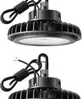 200W LED High Bay Light For Warehouses And Gyms, IP65 Wet Location, 5000K Cool White, 28,000 Lumen Dimmable Fixture, black, 2 pack