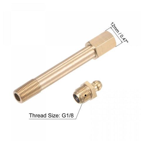 Brass Straight Grease Fitting G1 8 Thread 80mm Length For Hydraulic Lubrication Tools Heavy Duty Built Tough Rust Resistant