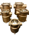 Bronze Seawater Filter For Boats And Yachts With High Efficiency Debris Removal, available in 1in, 1.5in, and 2in.