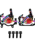 Heavy Duty Hydraulic Disc Brake Set For Mountain And Road Bikes Sturdy Aluminum Alloy Calipers with mounting screws.
