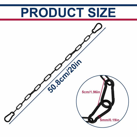 Heavy Duty 20 Inch Gate Chain Lock With Carabiners For Outdoor Fence Galvanized Steel Gate Chain And Latch Black Built To Last Tough As Nails For Garden Yard Pet Cages And Farm Use