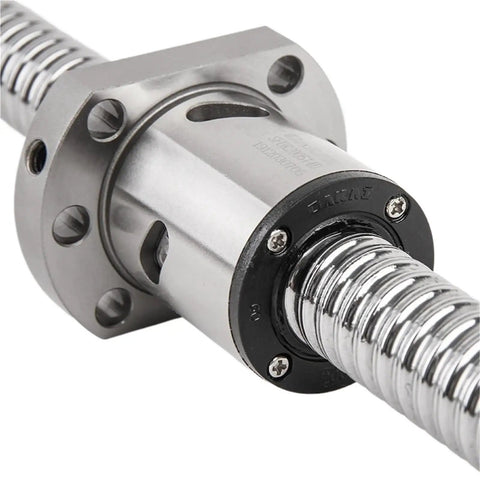 Close-up of customizable 20mm Diameter SFU2005 Ballscrew With Ball Nut for 3D Printers RM2005, CNC, showing high precision design.