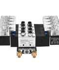 Beefy 4V230C-08 Solenoid Pneumatic Valve 5 Way 3 Position Internally Piloted, 24V DC Coil, PT1/4 Ports, frontal view
