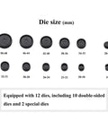 Pro Grade Watch Press Tool For Round Dials With Crystal Press And Back Case Closer die size options