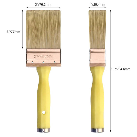 3 inch deck stain brush 2 pack for staining wood walls and fences with premium polyester bristles thick bristles and handles