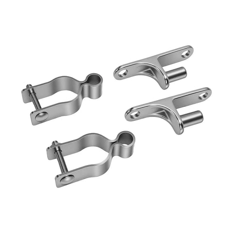 Beefy Heavy Duty Gate Hinges One Three Eighth Inch Stainless Steel Wall Mount Two Pack for chain link fences and wood gates.