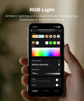 Presence Sensor With 60GHz MmWave Radar USB C Powered RGB Status Light Illumination Sensor Zigbee Repeater Compatible With Home Assistant ZHA Z2M And SmartThings app screen in hand