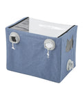 Portable Pet Nebulizer Box For Cats And Dogs With Collapsible Inhalation Chamber, blue fabric, front view