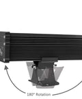 108W RGB Wall Washer Light With 24 Key RF Remote, featuring 180° rotation, black finish for versatile indoor or outdoor setup.