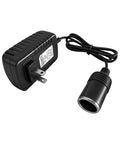 Rugged Ride Ready AC DC Converter Adapter with plugs and car socket for 12V power supply, compact and durable design.