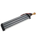 Heavy Duty Industrial PTC Ceramic Air Heater 330 X 76mm 220V 2500W AC DC with aluminum fin surface and wiring connectors.