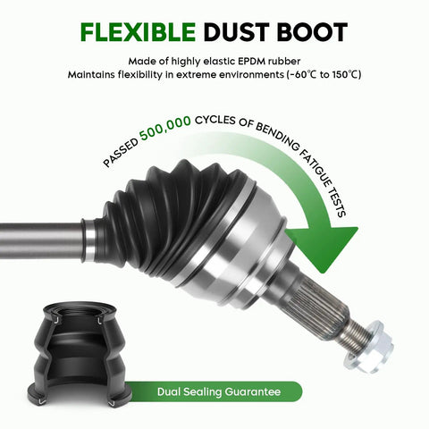 Front Left Or Right CV Axle Shaft Assembly 4WD Fits Cadillac Escalade Chevrolet Silverado 1500 Tahoe Avalanche K1500 K2500 Sierra 1500 Yukon 1999 2006 Replacement Drivetrain Part For Heavy Duty Trucks SUVs flexible EPDM rubber dust boot