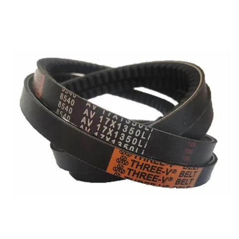 Cogged V Strap Conveyor Belt With Rubber Tooth Drive, 17X Style, 2 Pack, 686Mm-980Mm Length Range, 825Mm Common Tolerances, Raw Edge Look, Beefed Up AV Belt System, Customization Available For Your Industrial Conveyor Needs. black rubber cogged V belt 17X style