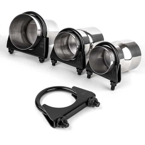 Two Piece 3 Inch Ubolt Exhaust Clamps Kit Beefy Heavy Duty Stainless Steel Saddle Type Muffler Clamps for 3 Inch OD Pipes