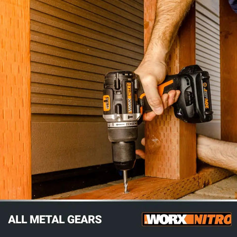 Power Share 20V Cordless Hammer Drill With Brushless Motor 1/2 In Heavy-Duty Chuck Nitro Performance in woodworking application