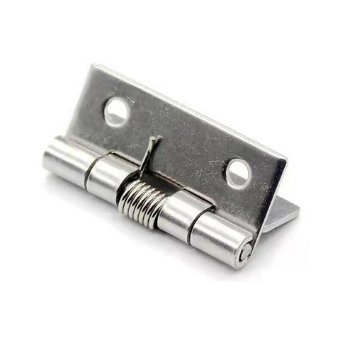 Close-up of Two Pack One To Three Inch Spring Door Hinges Self Closing Design For Cabinets Windows Boxes Hardware Easy Install Durable Steel