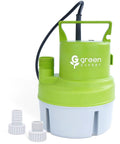 Handy Submersible Utility Water Pump One Sixth HP With 25 Ft Power Cord shown with green and white design, accessories included.