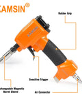 Lightweight Pneumatic Decorative Nailer For Upholstery And Leather Furniture With 11.7mm Head Air Powered Tack Gun showing features