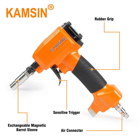 Lightweight Pneumatic Decorative Nailer For Upholstery And Leather Furniture With 11.7mm Head Air Powered Tack Gun showing features