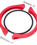 Heavy Duty Red Sand Filter Flange Clamp Kit With O Ring Screws And Nuts For Pool Spa System Tank Replacement Valve Assembly, red clamps and black o-ring.