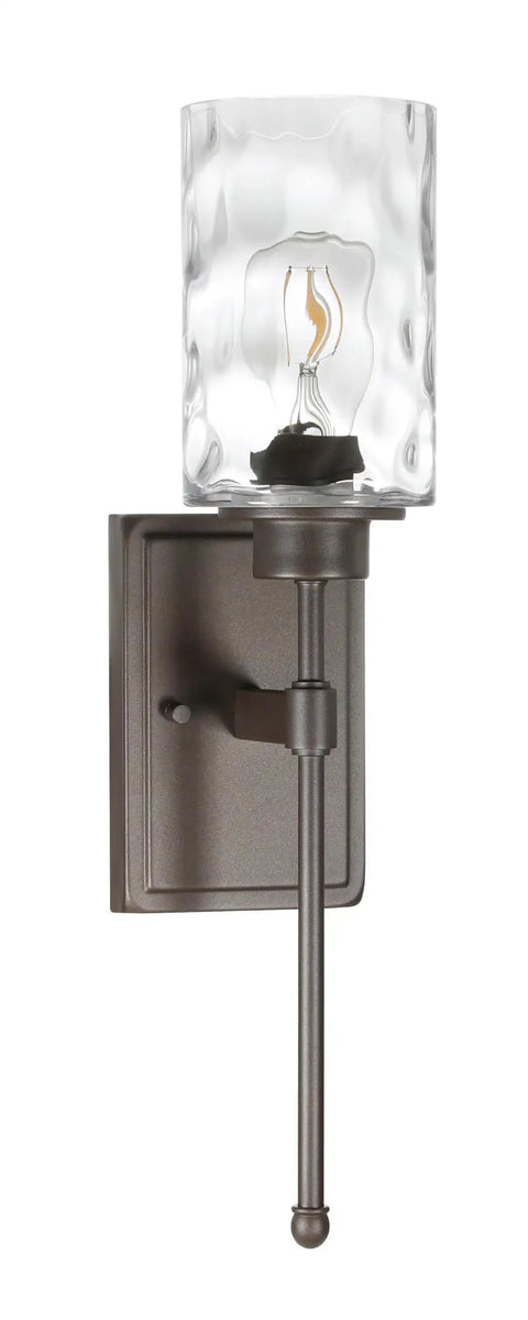 Dark Bronze 1 Light Wall Sconce With Clear Glass Shade Hardwired Bathroom Vanity Light For Bedroom And Living Room Sleek Classic Transitional Style Easy Install