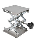Adjustable Stainless Steel Lab Lift Table With Smooth Flat Surface For Welding Positioner Shop Rig Heavy Duty Support Stand Built Like A Tank And Rust Resistant, featuring scissor lift mechanism.