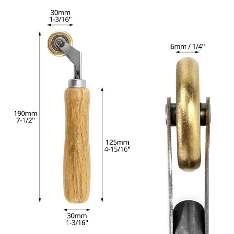 Brass Seam Roller 2 Pack With Wood Handle Detail Roller For Roofing And Vinyl Flooring Handy Rugged Smooth Rolling Tool