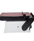 Portable Mini Belt Sander For Desktop Woodworking Brushless Motor Grinder And Polisher Multi-Functional Sanding Tray Tool side view.