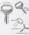 Ah So Two Prong Wine Opener For Delicate Vintage Corks with measurements and components labeled