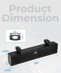 Product dimensions of Six Speaker Metal UTV Sound Bar, 25 Inch IP65 Waterproof ATV and Golf Cart Speaker With RGB Lights
